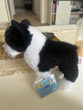 GANZ Black and White Plush Dog